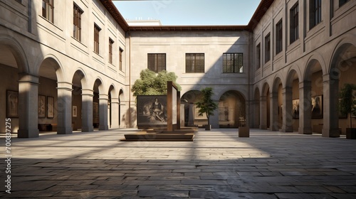 Timeless Echoes  A Captivating Fusion of History and Innovation in an Old University Courtyard