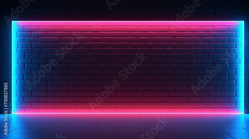 Vibrant Glow: Mesmerizing Neon Wall Background Illuminates with Electric Energy