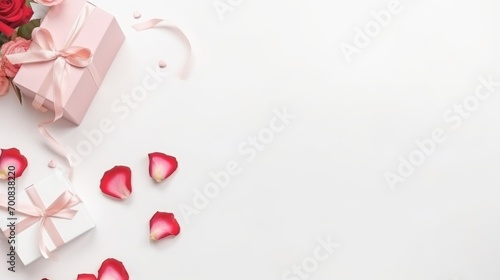 Discover  Love Unwrapped   a heart-shaped gift box and roses on a delicate card  offering a timeless expression of affection. Ideal for any occasion with space for personalized messages.