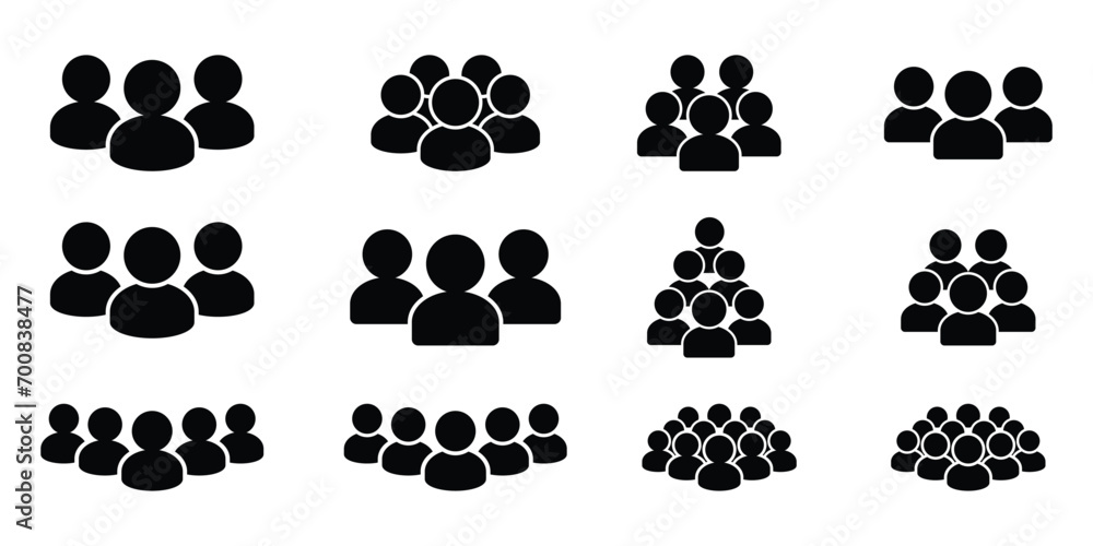 set of people group icons. icon vector in trendy style set of people group icons. icon vector in trendy style