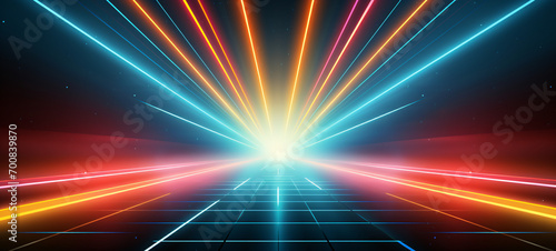 Abstract neon retro wave background photo