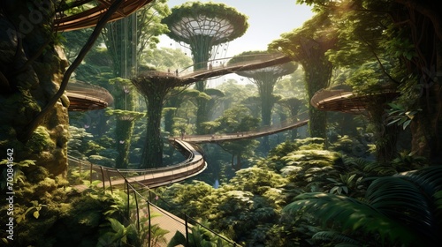Enchanting Canopy Path: Where Nature and Architecture Embrace in Perfect Harmony