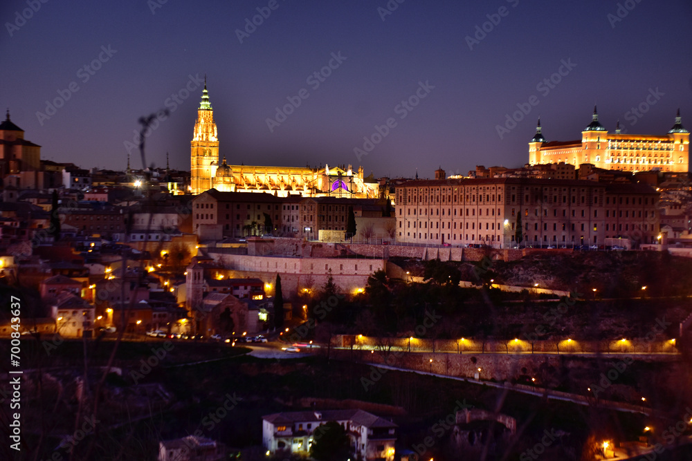 Vista nocturna de Toledo, Patrimonio de la humanidad, España