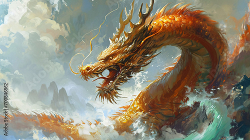 painting of a Chinese dragon