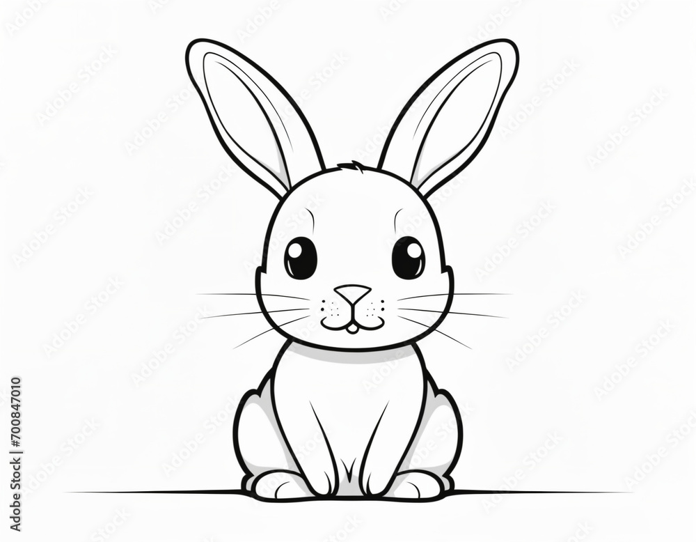Fototapeta premium cute bunny. cartoon coloring book pages