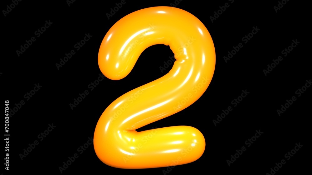 3D Render Balloon Number