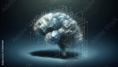 Abstract geometric brain structure representing business intelligence on a minimalistic background.