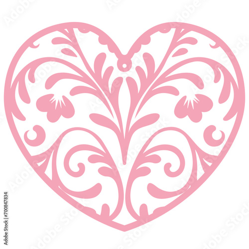 Damask ornated heart