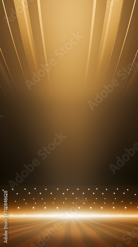 golden stage background with golden lights shining  