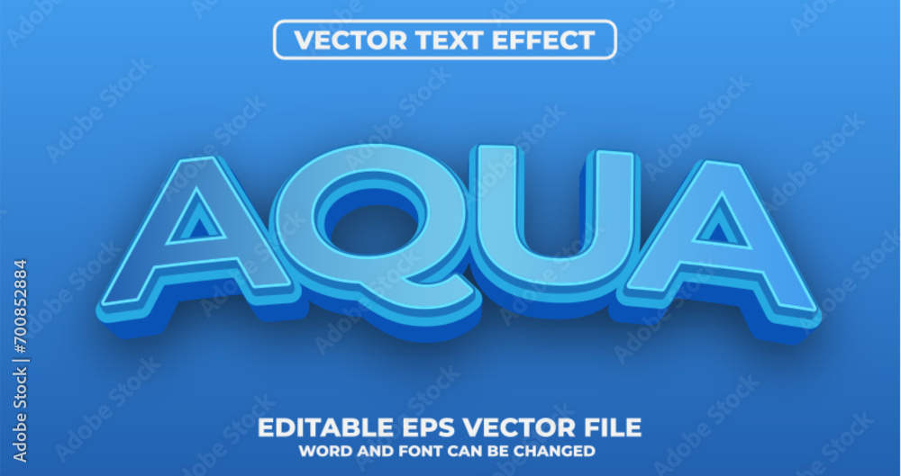 Aqua vector text effect