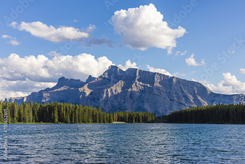 Sunny Day at Two Jack Lake in Banff, Canada photo