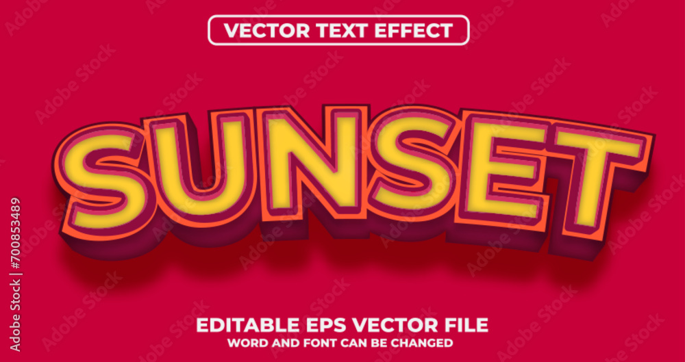 Sunset vector text effect