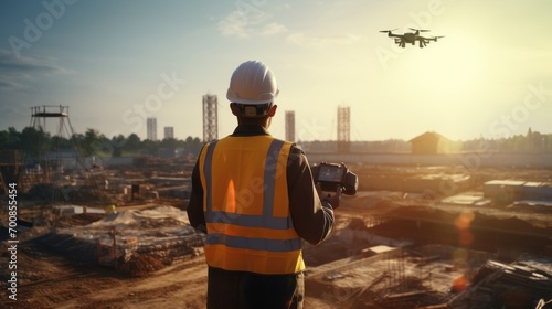 Captivating Aerial Perspectives: Skilled Drone Operator Captures Thrilling Construction Site Footage