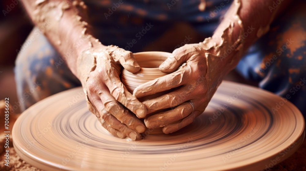 Artistry in Motion: Masterful Hands Sculpting Pottery Clay into Timeless Beauty