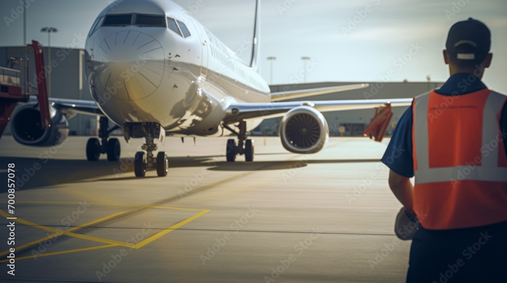 Flight Ready: Captivating View of a Diligent Pilot Conducting Preflight Checks on a Commercial Airplane Flight Ready: Captivating View of a Diligent Pilot Conducting Preflight Checks on a Commercial Airplane