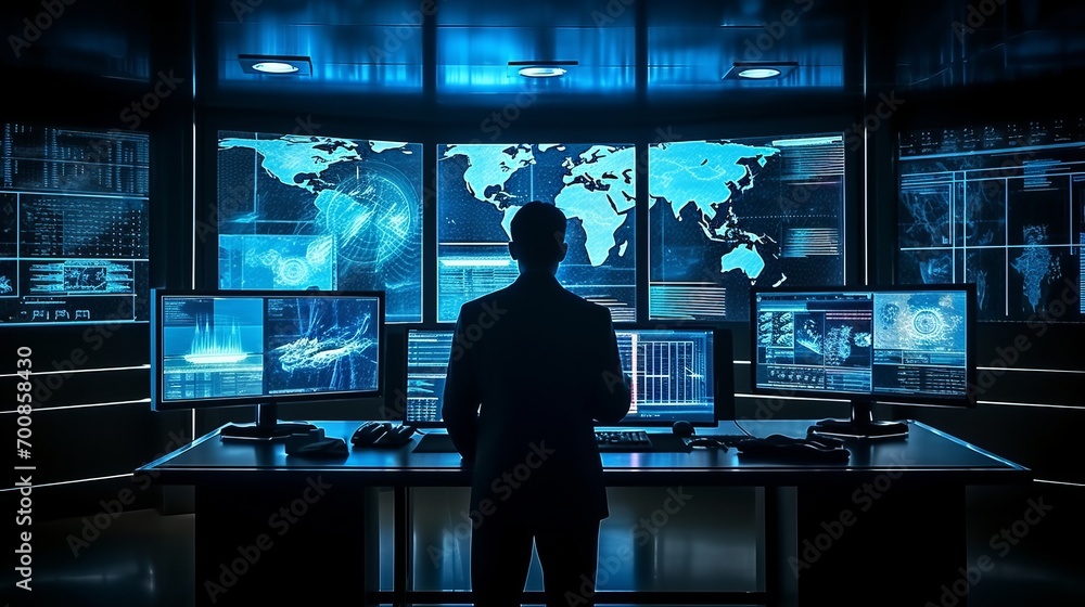 Digital Mastery: Empowering Insights in a Futuristic Control Room