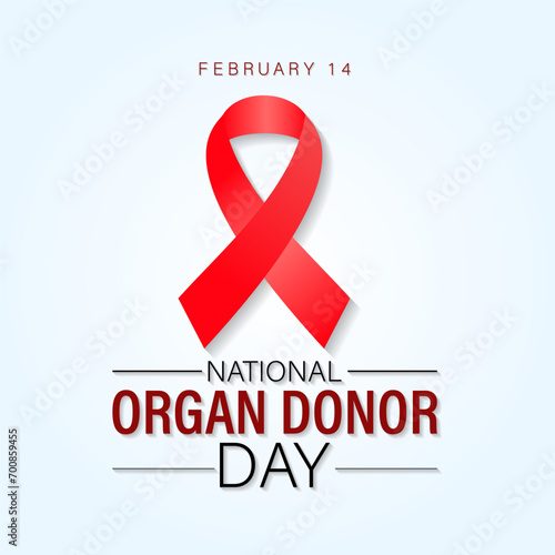  National Organ Donor day observed each year on February 14th . Donor Day aims to raise awareness of the live. Vector illustration