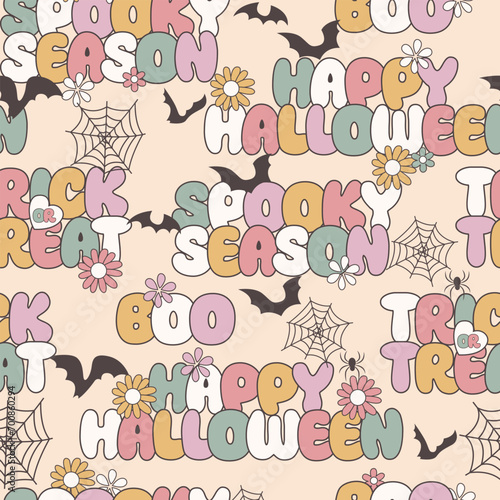 Fototapeta Naklejka Na Ścianę i Meble -  Halloween Season Text Pattern Design