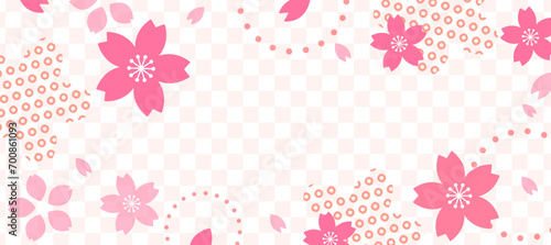 桜モチーフの和風背景素材、春カラーのデザインテンプレート