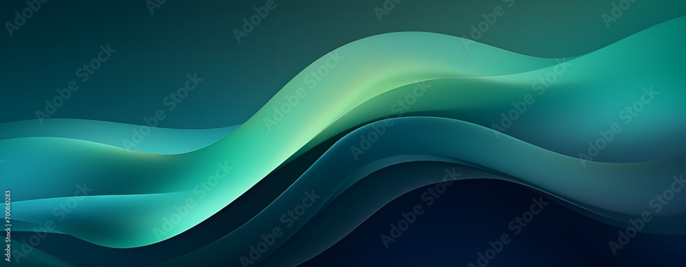 Obraz premium Green Waves Background