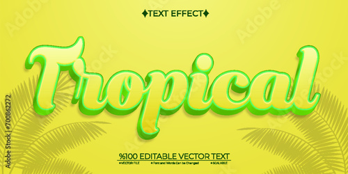 Green and Yellow Tropical Editable Vector 3D Text Effect