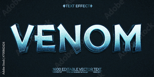 Blue Liquid Venom Editable Vector 3D Text Effect