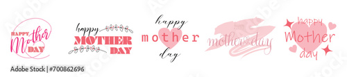 Set of clipart for Mother's Day on white background