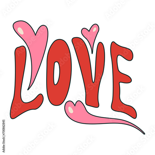 Word LOVE with hearts on wh...