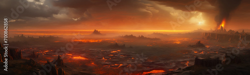 Detailed alien planet landscape. AI generative © SANGHYUN
