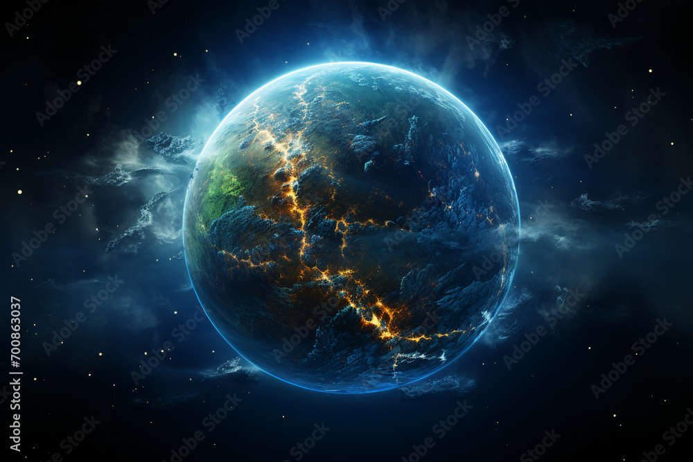 Fototapeta premium earth from space. AI generative