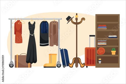 Unwanted stuff for garage sale on white background