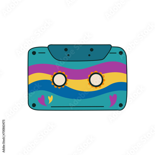 Retro cassette on white bac...