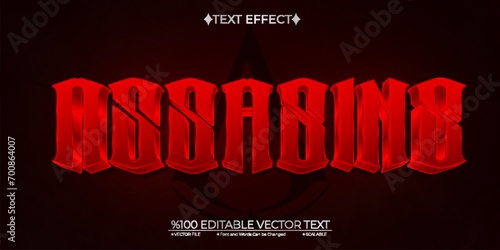 Red Assasins Editable Vector 3D Text Effect photo