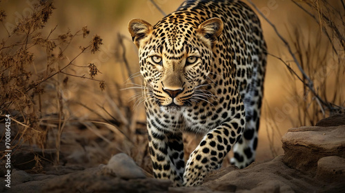 a close up of a leopard lurking in the wild, national wildlife day © Cosmic Edge
