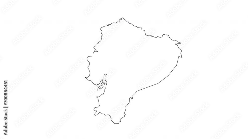 Animated sketch of Ecuador country map icon Animated sketch of Ecuador country map icon