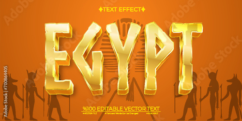 Gold Egypt Editable Vector 3D Text Effect