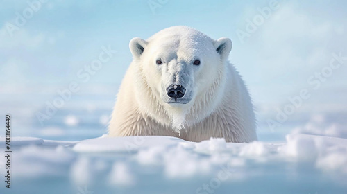 A close up of a polar bear out in the arctic wilderness, national wildlife day photo