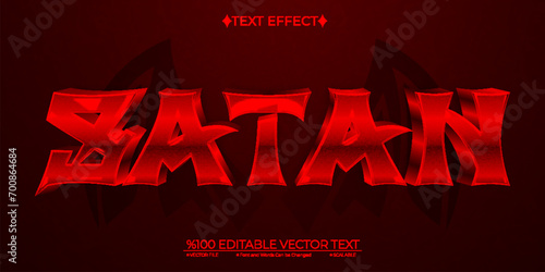 Dark Red Satan Editable Vector 3D Text Effect