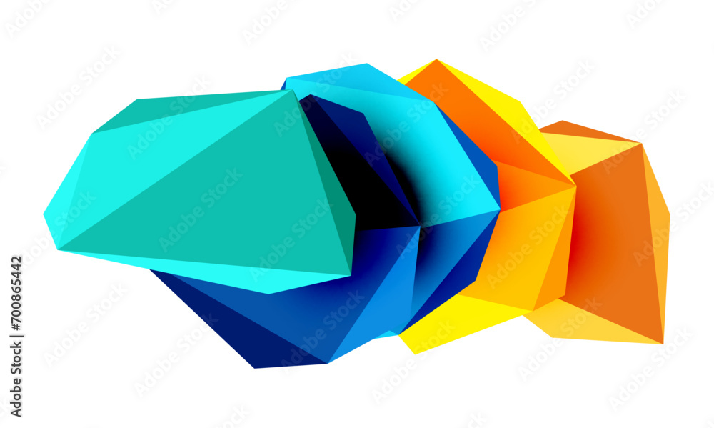 Abstract low poly stone design. Geometric 3d vector design element Abstract low poly stone design. Geometric 3d vector design element