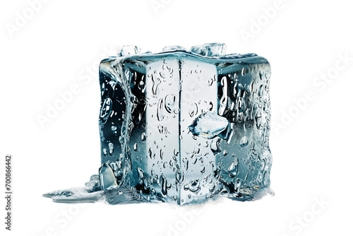 Ice cube isolated on white background. 3d rendering, 3d illustration.