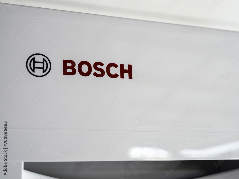 Bosch home appliances whiteware sign and logo. Auckland, New Zealand