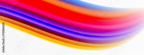 Rainbow color silk blurred wavy line background on white, luxuriously vibrant visually captivating backdrop. Stunning blend of colors reminiscent of rainbow, silky and gracefully blurred wavy pattern