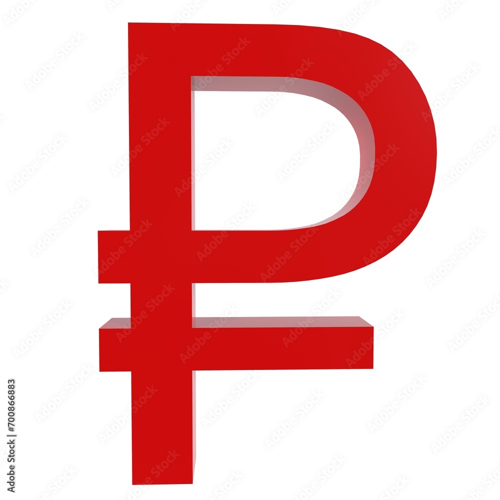 Russian Ruble Symbol isolated on white background Russian Ruble Symbol isolated on white background