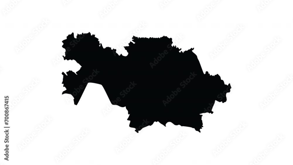 Animation forms a map of the country of Kazakhstan Animation forms a map of the country of Kazakhstan