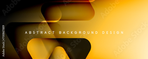 Shadow and Light Triangle Background. Dynamic Geometric Template. Glass Transparent Triangles