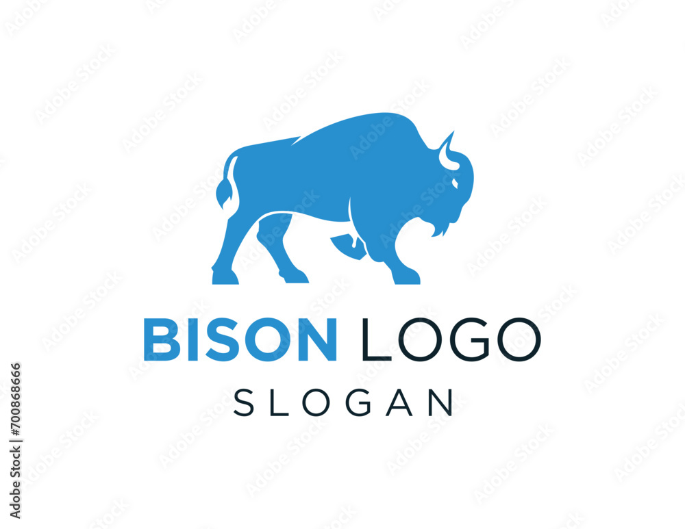 The logo design is about Bison and was created using the Corel Draw 2018 application with a white background.