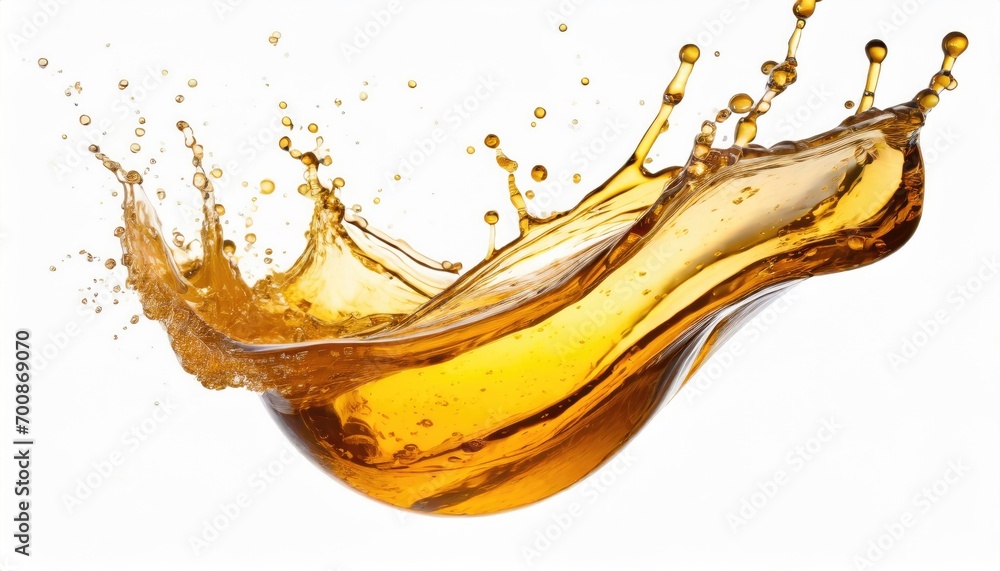 Splash of the oil at isolated white background.