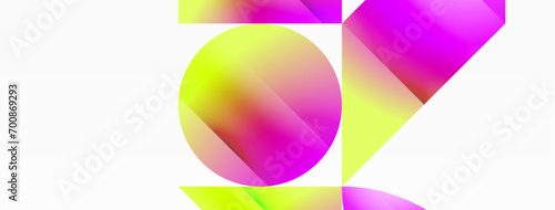 Serene gradient template. Circles and triangles mingle in minimalist perfection. Gentle fusion of forms and hues creates balanced yet captivating backdrop, embodying modern sophistication