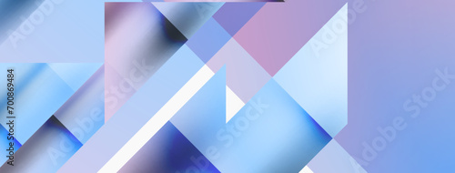Vivid abstraction unfolds. Triangles in seamless harmony, composing dynamic geometric backdrop. Interplay of angles and hues forms captivating tapestry, evoking modernity and artistic allure