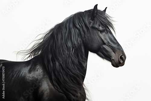 Murgese close-up portrait on a white background.